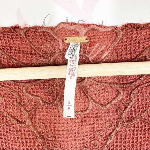 Free People Collette Floral Embroidered Rustic Brown Cinnamon Maxi Dress S - Picture 16 of 16